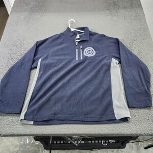 Chicago Cubs Sweatshirt Mens XL Blue MLB Baseball Starter Quarter Zip Fleece
